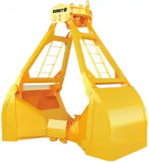 Двухчелюстные четырёхканатные грейферы со сменно-поворотными блочными обоймами