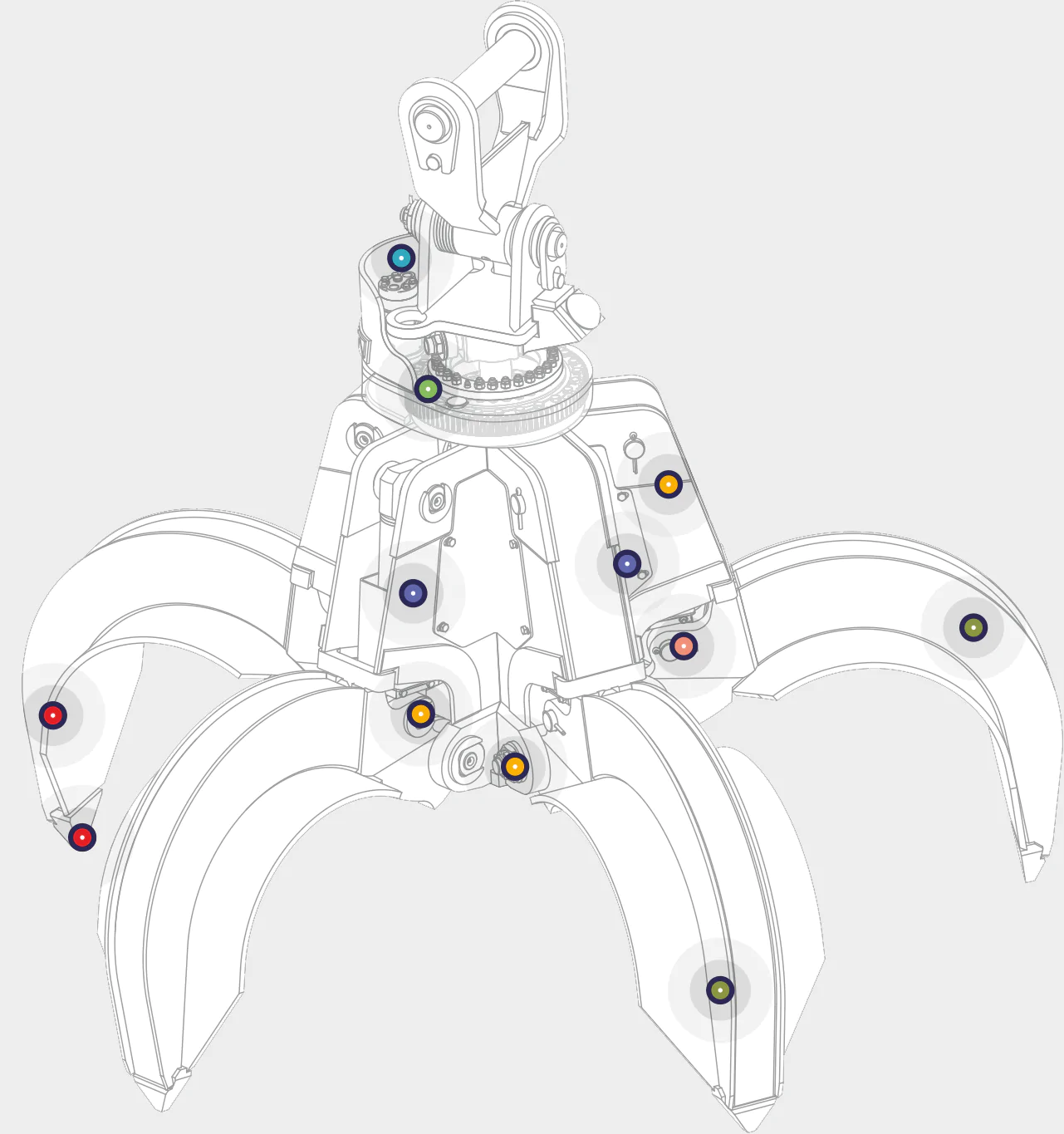 Гидравлический многочелюстной грейфер:Преимущества:
