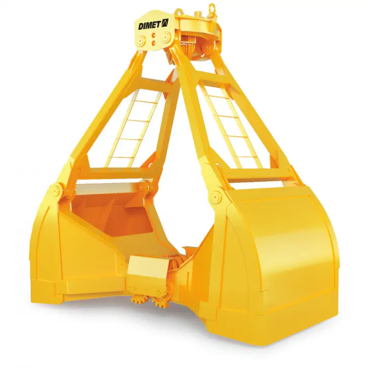 Грейферы двухчелюстные четырёхканатные со сменно-поворотными блочными обоймами