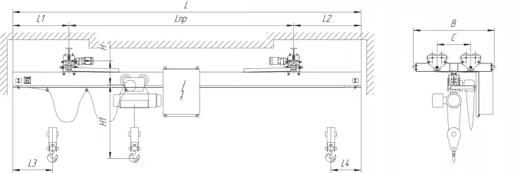 Краны мостовые однобалочные подвесные