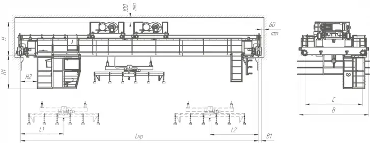 Краны мостовые специальные траверсные