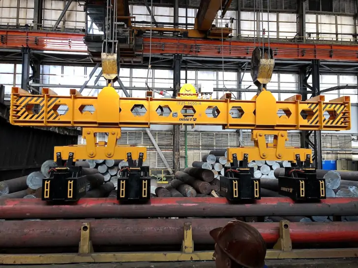 Магнитная траверса для круглой заготовки и пачек арматуры