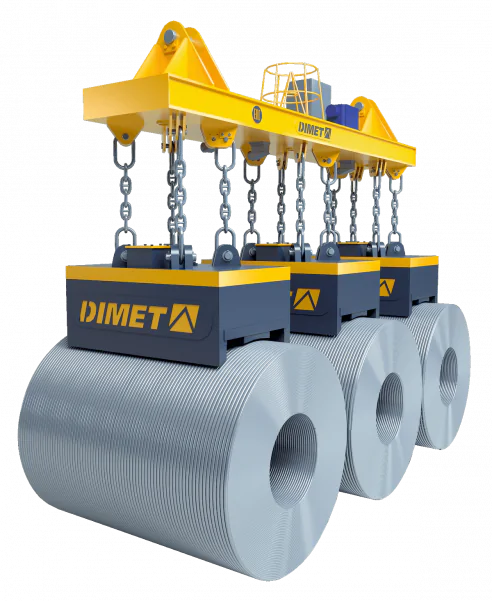 Магнитная траверса для перемещения бунтов катанки и арматуры