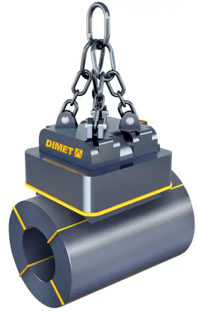 Electromagnets for handling coils, lifting on the flank surface