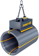 Electromagnets for reinforcing steel in bundles and coils, and round steel and wire rod coils